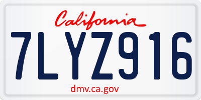 CA license plate 7LYZ916
