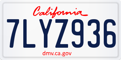 CA license plate 7LYZ936