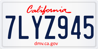 CA license plate 7LYZ945