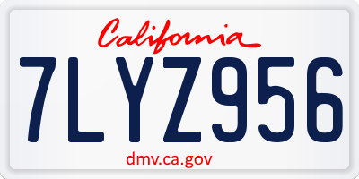 CA license plate 7LYZ956
