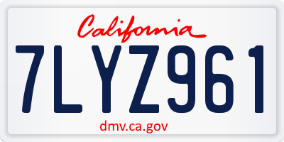 CA license plate 7LYZ961