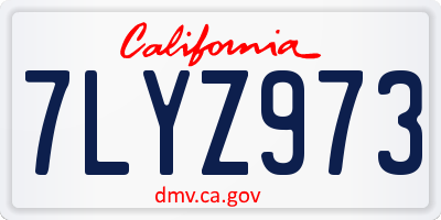 CA license plate 7LYZ973