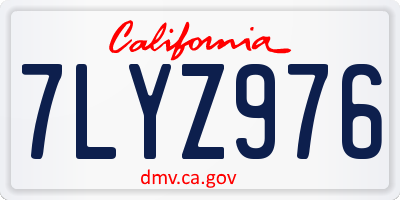 CA license plate 7LYZ976