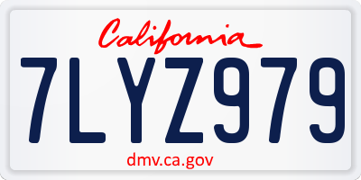 CA license plate 7LYZ979