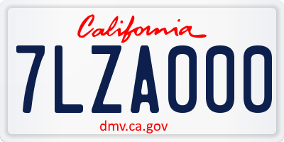 CA license plate 7LZA000