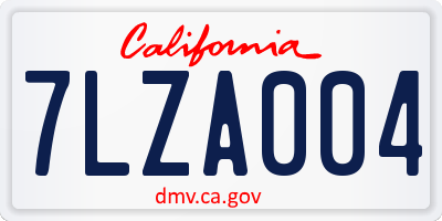 CA license plate 7LZA004