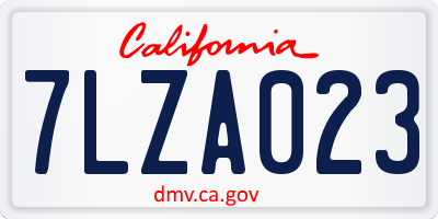 CA license plate 7LZA023