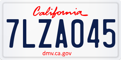 CA license plate 7LZA045