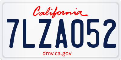 CA license plate 7LZA052
