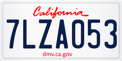CA license plate 7LZA053
