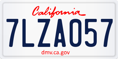 CA license plate 7LZA057