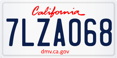 CA license plate 7LZA068