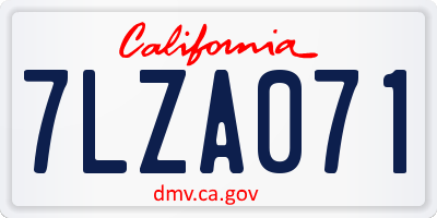 CA license plate 7LZA071