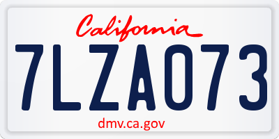 CA license plate 7LZA073