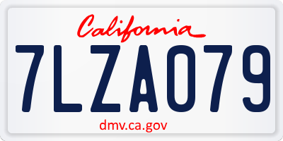 CA license plate 7LZA079