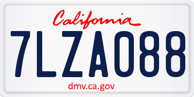 CA license plate 7LZA088