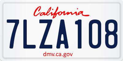 CA license plate 7LZA108