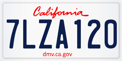 CA license plate 7LZA120