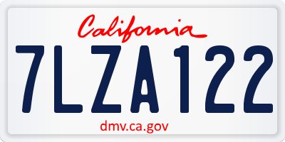 CA license plate 7LZA122