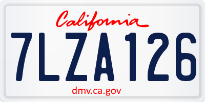 CA license plate 7LZA126