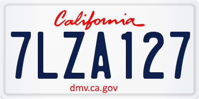 CA license plate 7LZA127