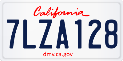 CA license plate 7LZA128