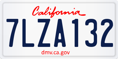 CA license plate 7LZA132