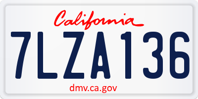 CA license plate 7LZA136