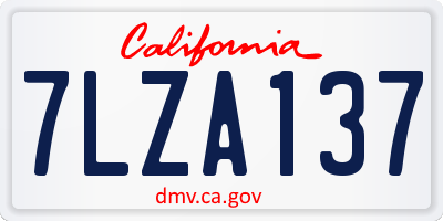CA license plate 7LZA137