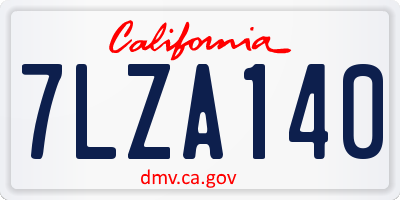 CA license plate 7LZA140