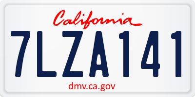 CA license plate 7LZA141