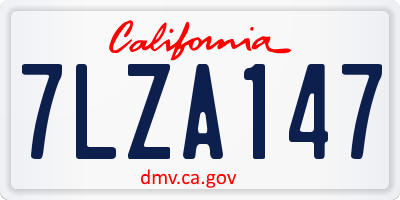 CA license plate 7LZA147