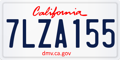 CA license plate 7LZA155