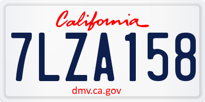 CA license plate 7LZA158