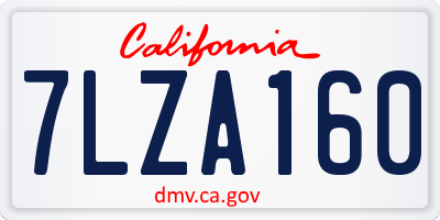 CA license plate 7LZA160