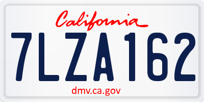 CA license plate 7LZA162