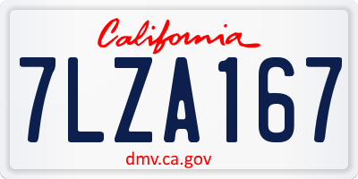 CA license plate 7LZA167