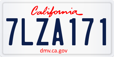 CA license plate 7LZA171
