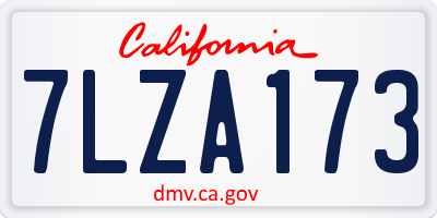 CA license plate 7LZA173