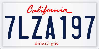 CA license plate 7LZA197