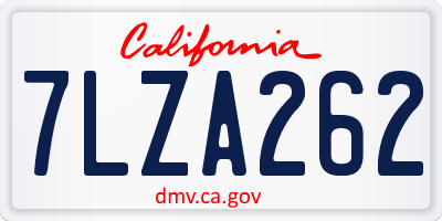 CA license plate 7LZA262
