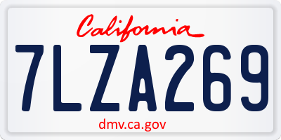 CA license plate 7LZA269