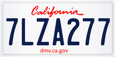 CA license plate 7LZA277