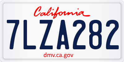 CA license plate 7LZA282