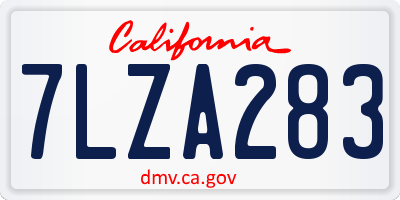 CA license plate 7LZA283