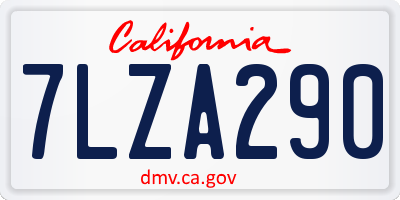 CA license plate 7LZA290