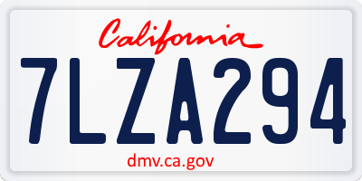 CA license plate 7LZA294