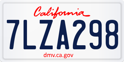 CA license plate 7LZA298