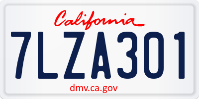 CA license plate 7LZA301