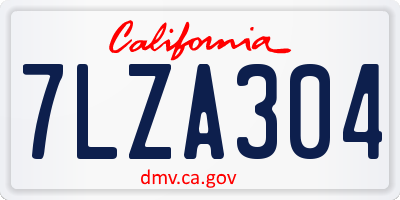 CA license plate 7LZA304